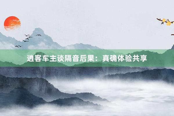 逍客车主谈隔音后果：真确体验共享